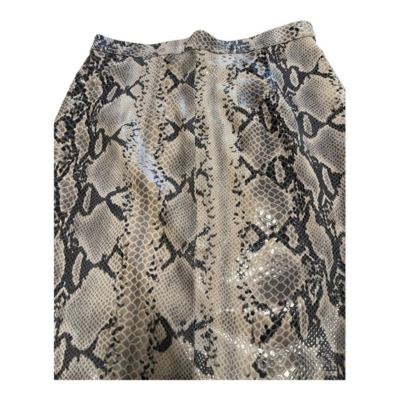 Helen Yarmak genuine vera pelle leather snakeskin print skirt, size 8 - Picture 9 of 14